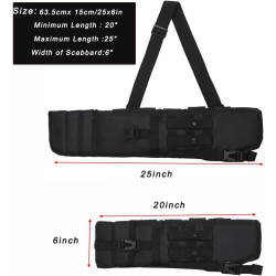 Kylebooker Bolsa táctica corta de la funda del almacenamiento de la escopeta de la vaina del barril 25 pulgadas