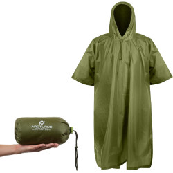 Arcturus - Poncho ligero de nailon Ripstop con capucha ajustable