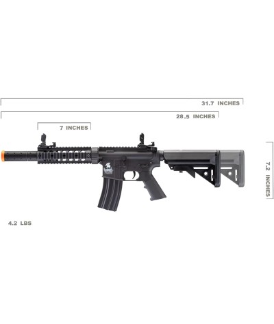 Lancer Tactical - Rifle de airsoft SD M4 GEN 2 Rifle eléctrico de polímero - AEG completo/semi-automático de Airsoft con 0.20g