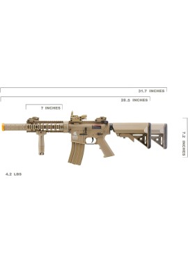 Lancer Tactical - Rifle de airsoft SD M4 GEN 2 Rifle eléctrico de polímero - AEG completo/semi-automático de Airsoft con 0.20g