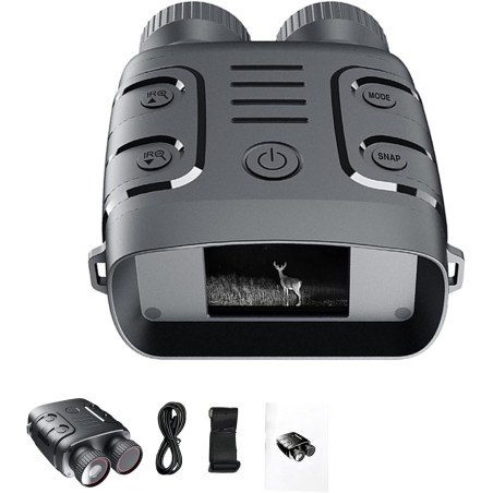 Gafas de visión nocturna, 1080P 984 pies 7 niveles digitales recargables por infrarrojos de visión nocturna 850 NM, pantalla de