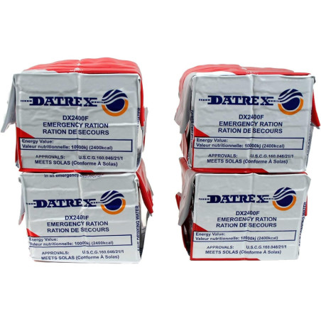DATREX. Barras de ración de alimentos en caso de catástrofe o supervivencia, 2400 Calorías por paquete de 12 barras.