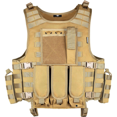 MGFLASHFORCE Chaleco táctico Airsoft ajustable modular paintball chaleco