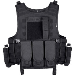 MGFLASHFORCE Chaleco táctico Airsoft ajustable modular paintball chaleco