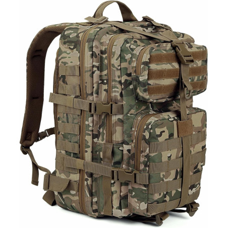 Reebow Gear Mochila táctica militar, grande, bolsa de emergencia con capacidad hasta para 3 días, Molle, bronceado