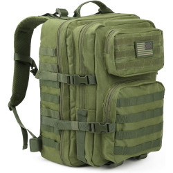 Reebow Gear Mochila táctica militar, grande, bolsa de emergencia con capacidad hasta para 3 días, Molle, bronceado
