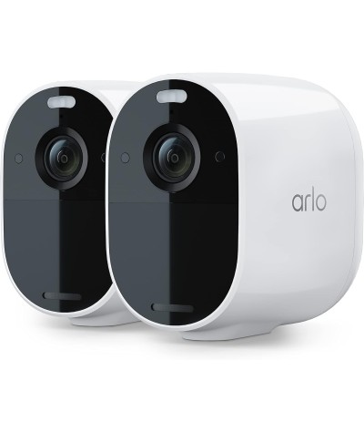 Arlo Essential Spotlight - Paquete de 2 cámaras de seguridad inalámbricas, video de 1080p, visión nocturna a color, audio de 2