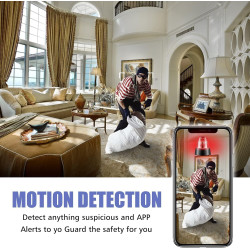 Cámara inalámbrica con WiFi oculta, cámara espía portátil, pequeña cámara de niñera con visión nocturna y detección de
