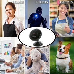 Cámara inalámbrica con WiFi oculta, cámara espía portátil, pequeña cámara de niñera con visión nocturna y detección de