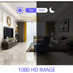 Cámara inalámbrica con WiFi oculta, cámara espía portátil, pequeña cámara de niñera con visión nocturna y detección de