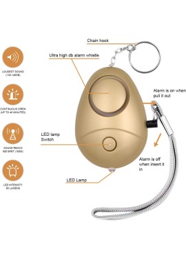 KOSIN Alarma personal de sonido seguro, paquete de 6 llaveros de alarma de seguridad personal de 140 dB con luces LED, alarma de