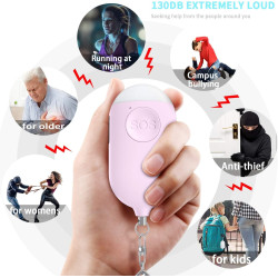 Safesound - Llavero con alarma personal con sirena de 130 dB, con linterna LED de emergencia, dispositivos de protección