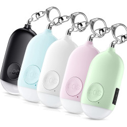 Safesound - Llavero con alarma personal con sirena de 130 dB, con linterna LED de emergencia, dispositivos de protección