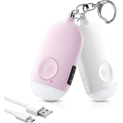 Safesound - Llavero con alarma personal con sirena de 130 dB, con linterna LED de emergencia, dispositivos de protección