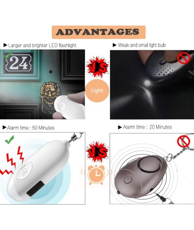 Safesound - Llavero con alarma personal con sirena de 130 dB, con linterna LED de emergencia, dispositivos de protección