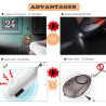 Safesound - Llavero con alarma personal con sirena de 130 dB, con linterna LED de emergencia, dispositivos de protección