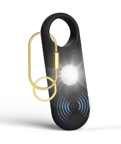 Alarma de seguridad personal para mujeres – Llaveros de autodefensa de 130 dB silbato de sirena con luz estroboscópica LED SOS –