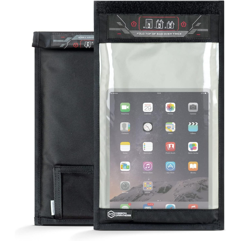 Mission Darkness Window Faraday Bolsa para tabletas // Protección de dispositivos para la aplicación de la ley, militar,