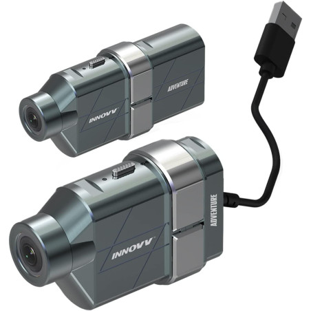 INNOVV Cámara H5 para casco de motocicleta 4K 30 fps con Wi-Fi, tecnología electrónica de estabilización de imagen, batería