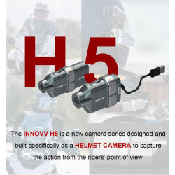 INNOVV Cámara H5 para casco de motocicleta 4K 30 fps con Wi-Fi, tecnología electrónica de estabilización de imagen, batería