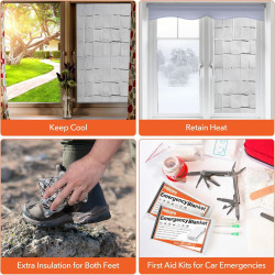 Paquete de 6 mantas de Mylar de emergencia, manta espacial de supervivencia