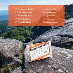 Paquete de 6 mantas de Mylar de emergencia, manta espacial de supervivencia