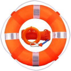 Lifebuoy - Juego de anillo salvavidas de 20 pulgadas y cuerda flotante de agua de 98.4 pies