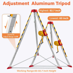 TRSMIMA Kit de trípode para espacio confinado | Con capacidad de 544 Kg y ajustable