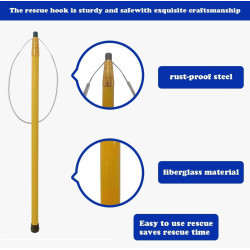 Gancho telescópico de rescate | Anillo telescopico de fibra de vidrio ajustable