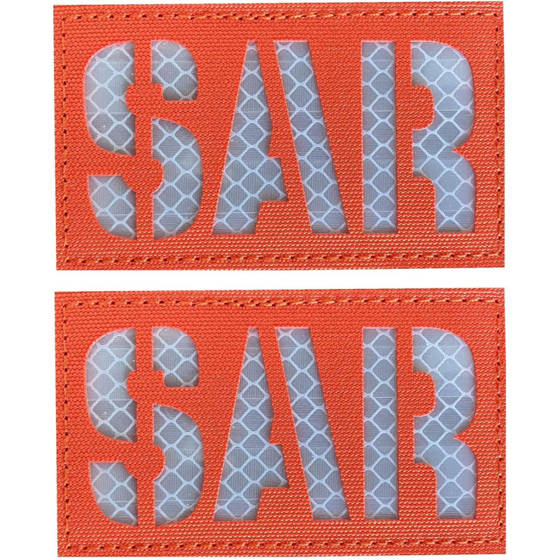 Paquete de 2 parches reflectantes de búsqueda y rescate naranja