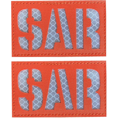 Paquete de 2 parches reflectantes de búsqueda y rescate naranja