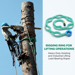 Arborist - Cuerda de elevación | Con anillo de aluminio y 7 ajustes de bolsillo