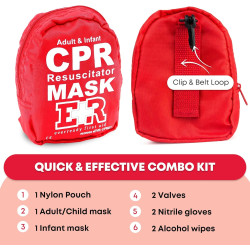 Kit combinado de máscara de RCP para adultos y bebés