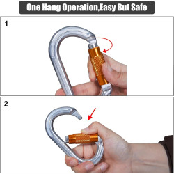 22KN - Mosquetón de escalada | Mosqueton con bloqueo automatico ideal para escalada, rescate y rappel