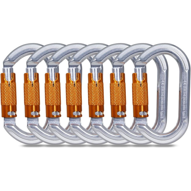 22KN - Mosquetón de escalada | Mosqueton con bloqueo automatico ideal para escalada, rescate y rappel