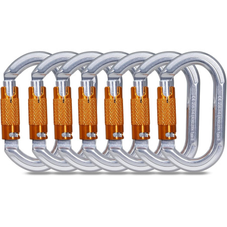 22KN - Mosquetón de escalada | Mosqueton con bloqueo automatico ideal para escalada, rescate y rappel