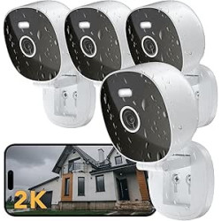 Cámara de seguridad 2K, exterior/interior para el hogar, mascota, bebé, niñera, visión nocturna a color IP65 a prueba de agua