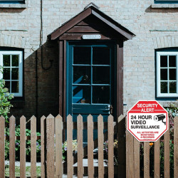 Paquete de 2 letreros de videovigilancia | impermeables y aprueba de polvo