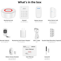 Sistema de alarma inalámbrico | Sistema de alarma completo de 9 piezas