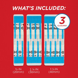 Clozex Dispositivo de cierre de heridas: reparación de 3 laceraciones individuales de 3 3/8 pulgadas sin puntadas