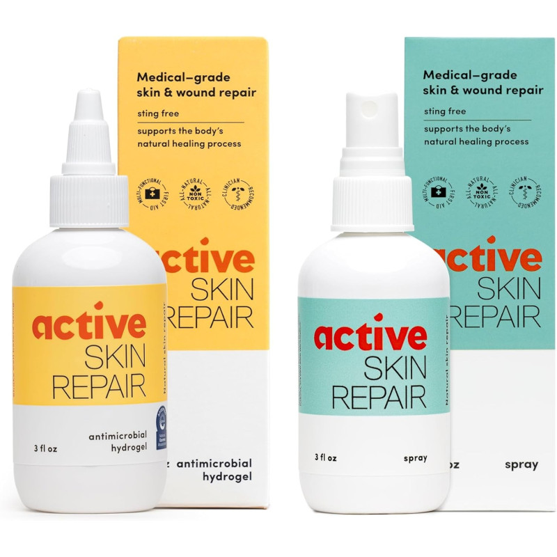 Hidrogel curativo natural y no tóxico y spray antiséptico para cortes menores, rasguños, erupciones