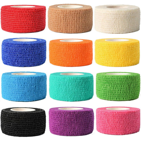 Vendajes autoadhesivos | Paquete de 12 vendajes de diferentes colores