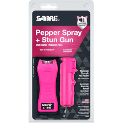 SABRE Spray de pimienta y pistola aturdidora 2 en 1 con linterna