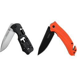 Kershaw Select Fire Cuchillo de bolsillo multifunción, juego de 4 puntas y destornillador, hoja de acero 8Cr13MoV de 3.4