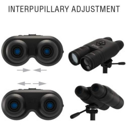 ATN BinoX - Prismáticos inteligentes 4K 4-16X para día/noche con buscador de rango láser, grabación de video Full HD, WiFi, zoom