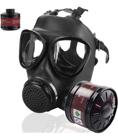 AMZYXUAN Máscaras de gas de supervivencia nuclear y química, máscara de gas con filtro de carbón activado de 1.575 in, máscara