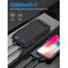 Power-Bank-Solar-Charger - Banco de energía de 42800 mAh, cargador portátil, batería externa 5V3.1A Qc 3.0 carga rápida linterna