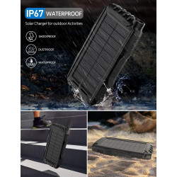 Power-Bank-Solar-Charger - Banco de energía de 42800 mAh, cargador portátil, batería externa 5V3.1A Qc 3.0 carga rápida linterna