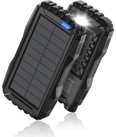Power-Bank-Solar-Charger - Banco de energía de 42800 mAh, cargador portátil, batería externa 5V3.1A Qc 3.0 carga rápida linterna