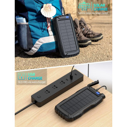 Power-Bank-Solar-Charger - Banco de energía de 42800 mAh, cargador portátil, batería externa 5V3.1A Qc 3.0 carga rápida linterna